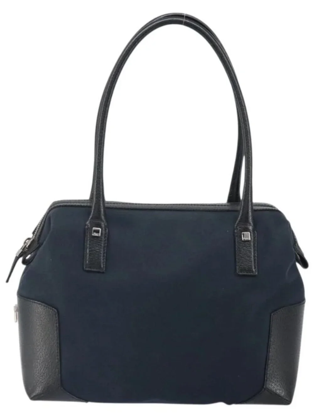 Salvatore Ferragamo Hand Bag Nylon Black Silver Auth BA9555